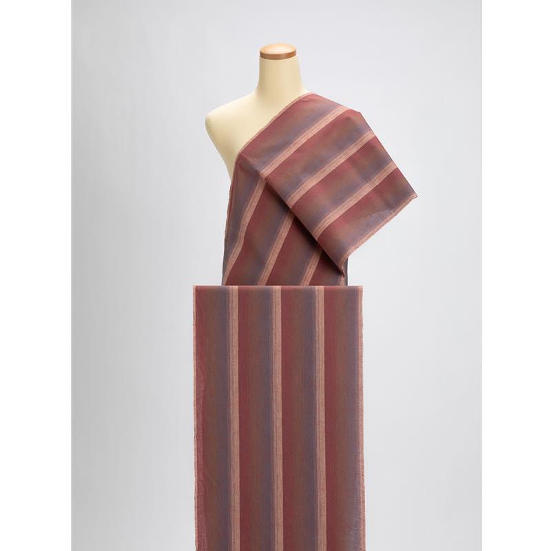 【遠州綿紬】縞紬 S-49「暁(あかつき)」カット売り