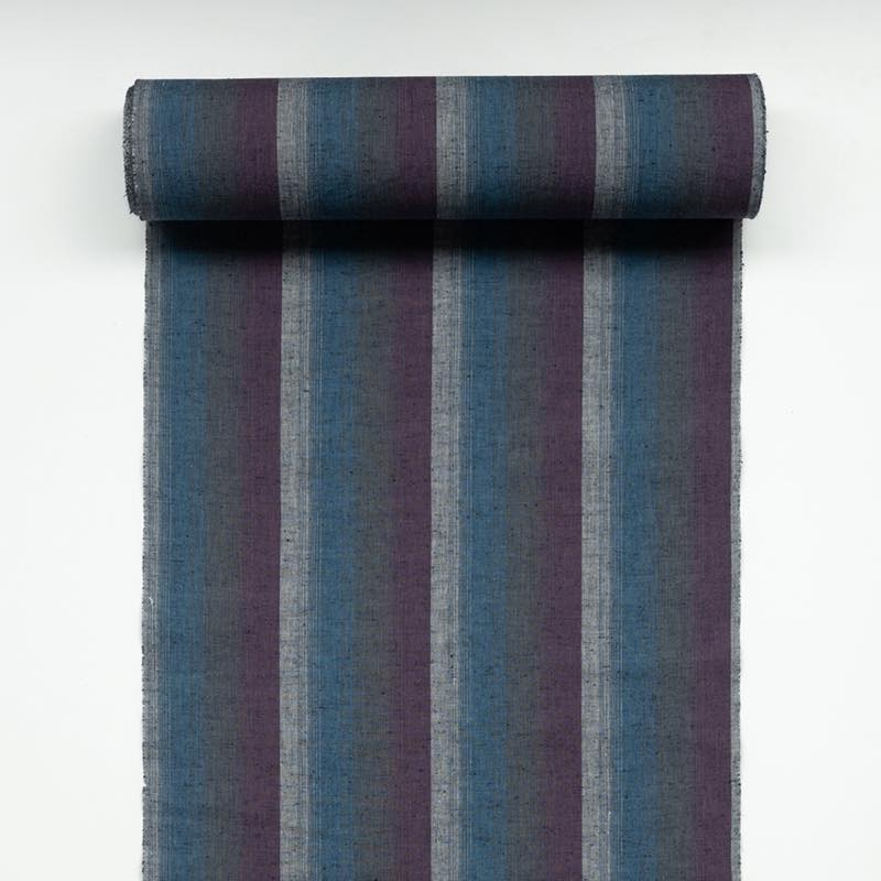 【遠州綿紬】縞紬 S-50「紫陽花」カット売り