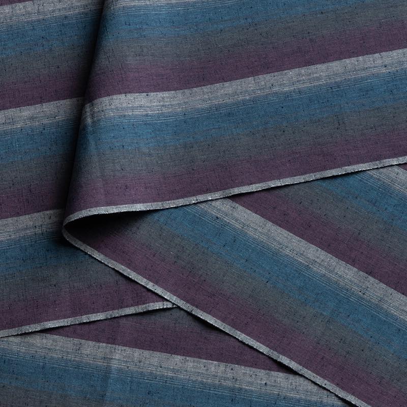 【遠州綿紬】縞紬 S-50「紫陽花」カット売り