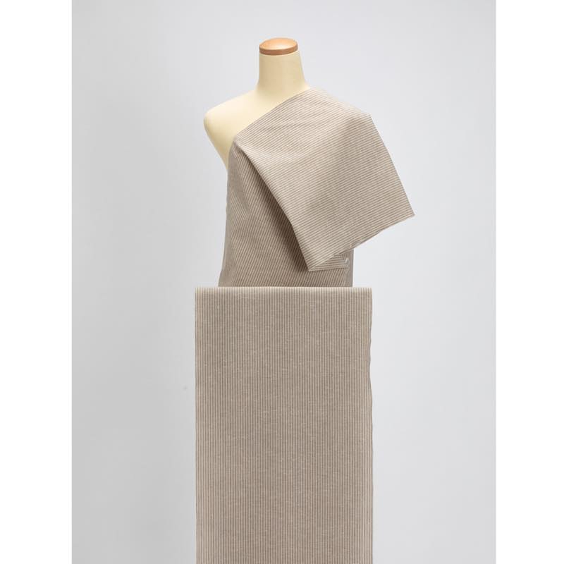 【遠州綿紬】縞紬 S-55「薄(すすき)」