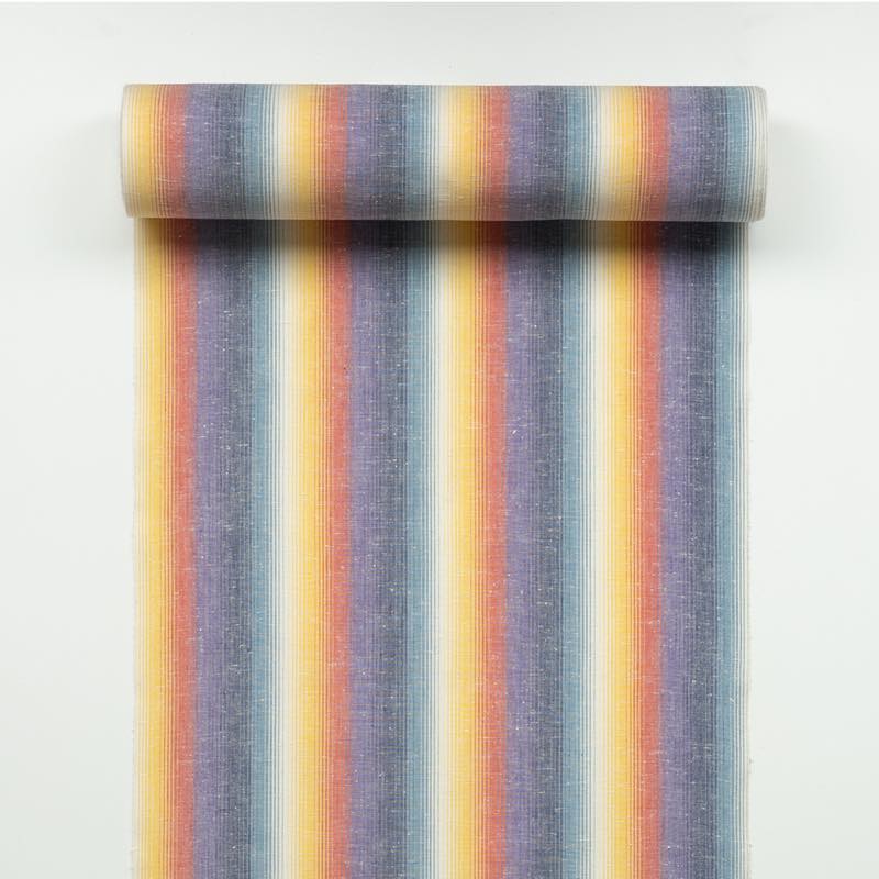 【遠州綿紬】縞紬 S-97 「朝ぼらけ」