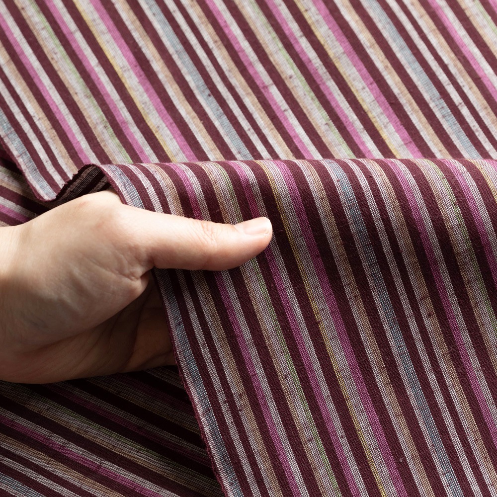 遠州綿紬 縞手ぬぐい 秋桜(こすもす)