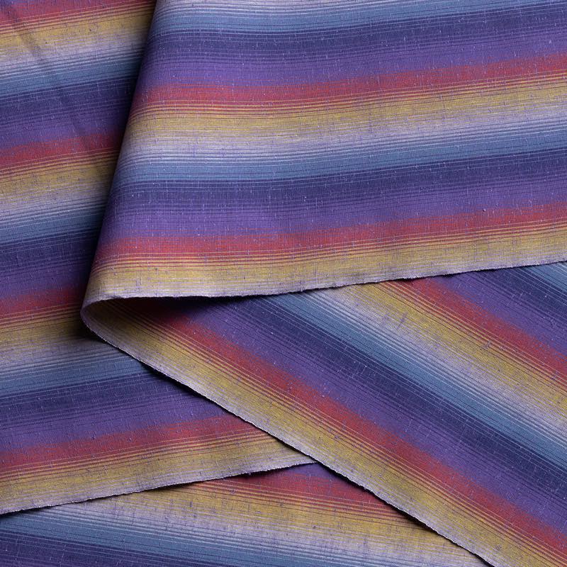 【遠州綿紬】縞紬 S-98 「夕まぐれ」