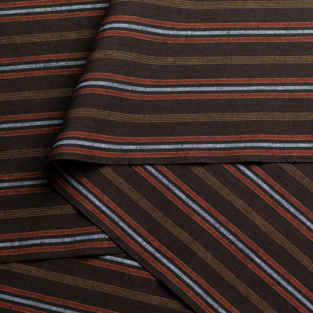 【遠州綿紬】縞紬S-33「中秋（ちゅうしゅう）」カット売り