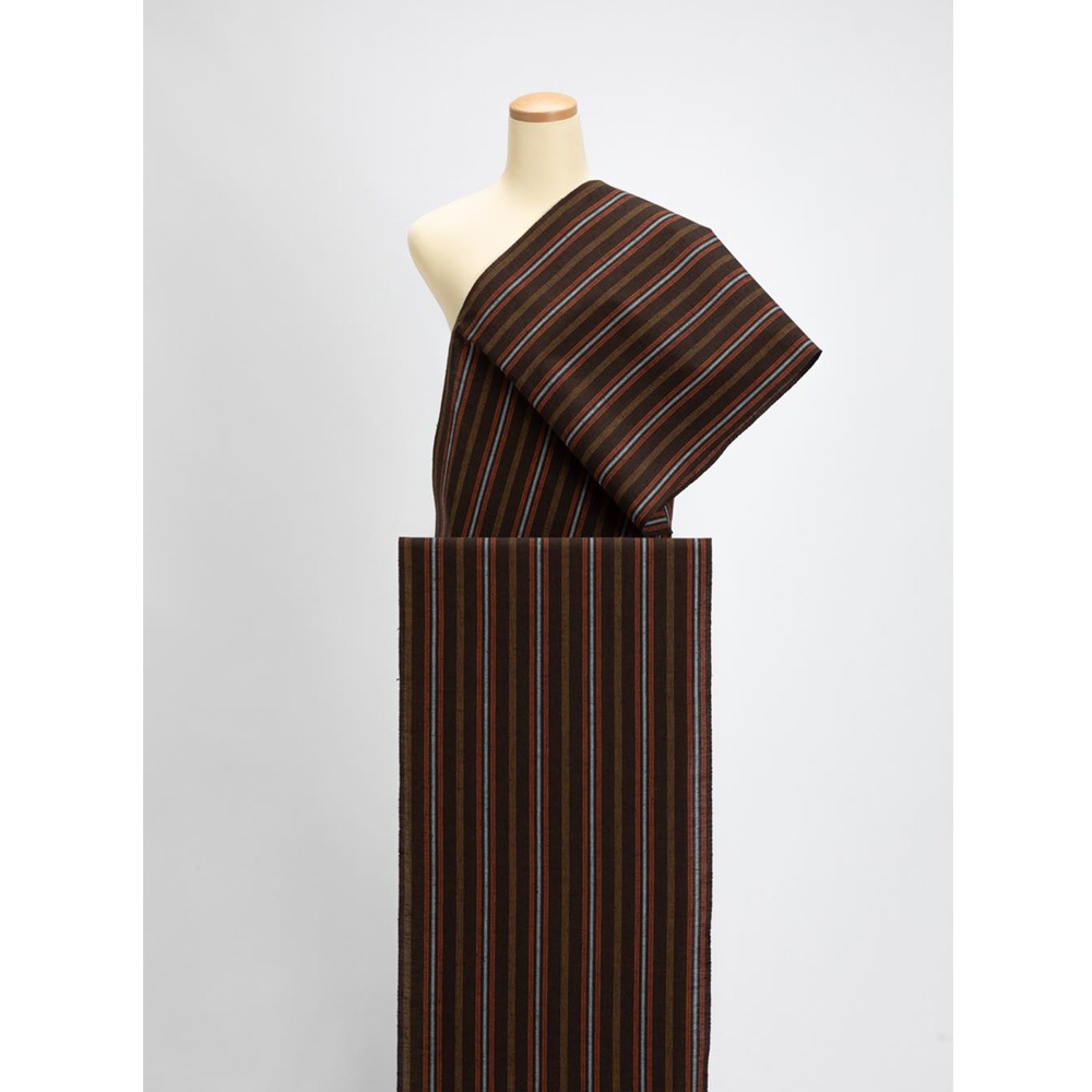 【遠州綿紬】縞紬S-33「中秋（ちゅうしゅう）」カット売り