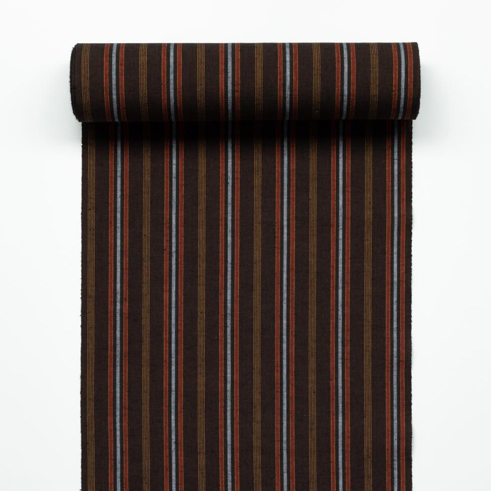 【遠州綿紬】縞紬S-33「中秋（ちゅうしゅう）」カット売り