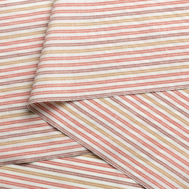 【遠州綿紬】縞紬S-110「杏(あんず)」