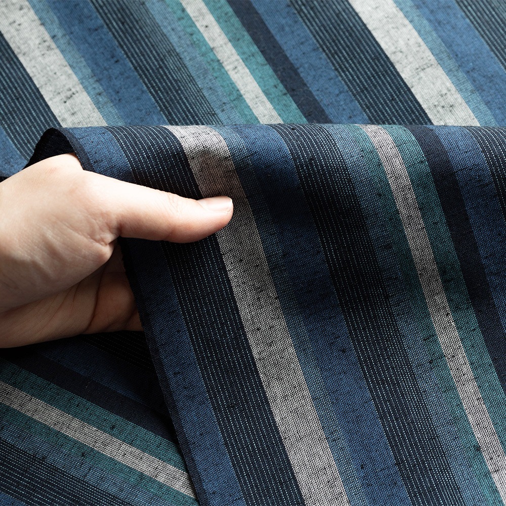 【遠州綿紬】縞紬S-11「大海（たいかい）」カット売り