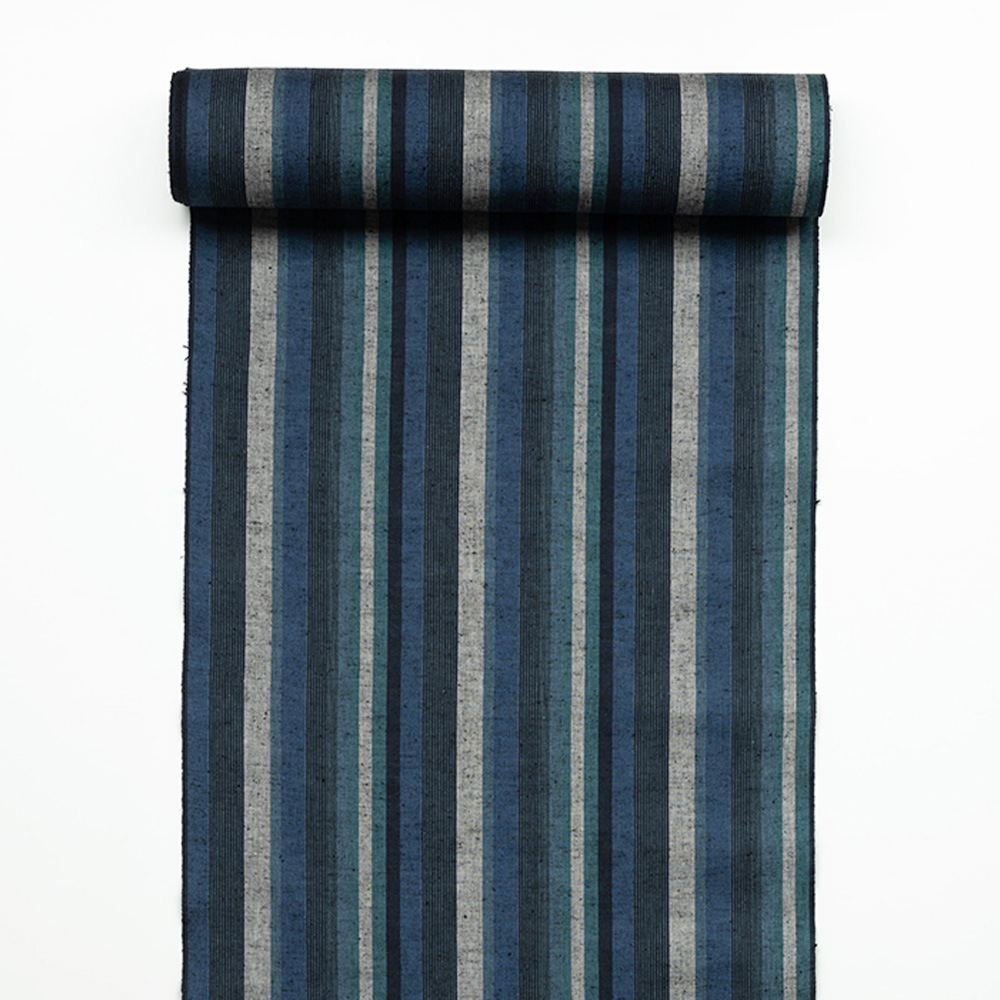 【遠州綿紬】縞紬S-11「大海（たいかい）」カット売り