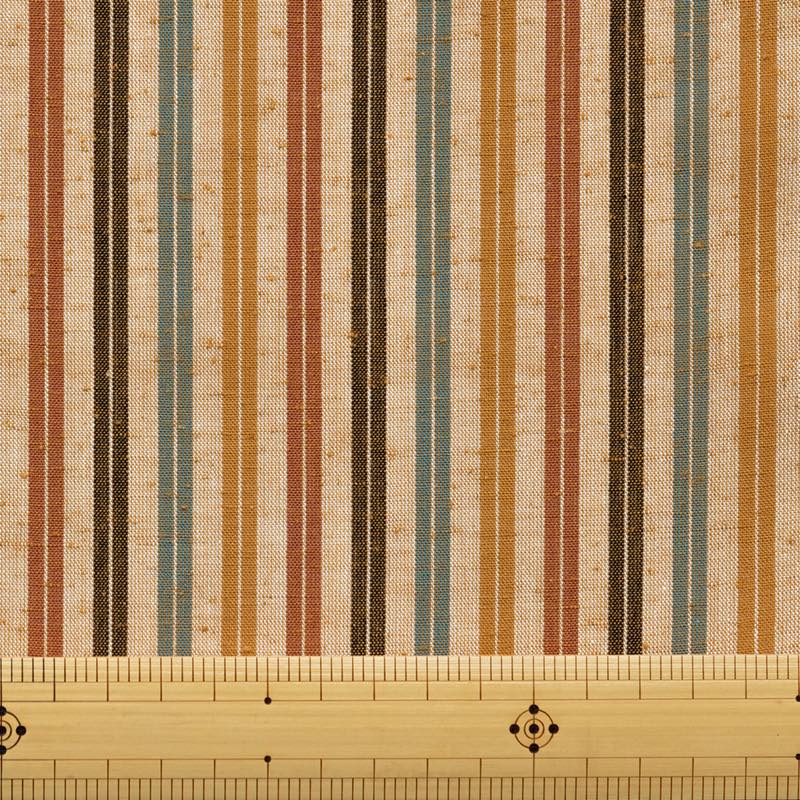 【遠州綿紬】縞紬 S-36「黄葉（こうよう）」カット売り