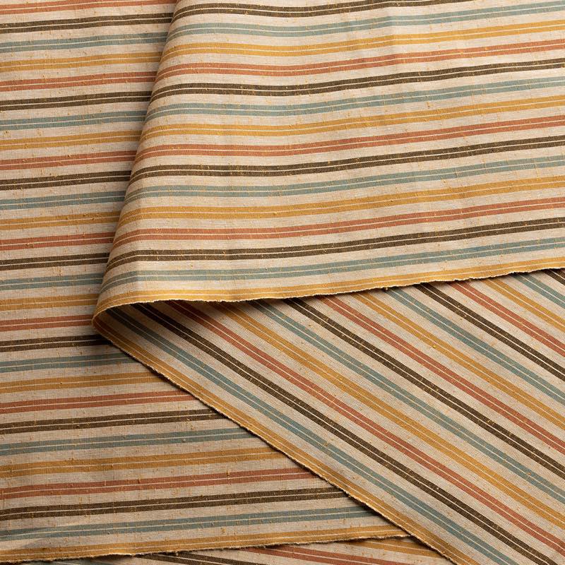 【遠州綿紬】縞紬 S-36「黄葉（こうよう）」カット売り