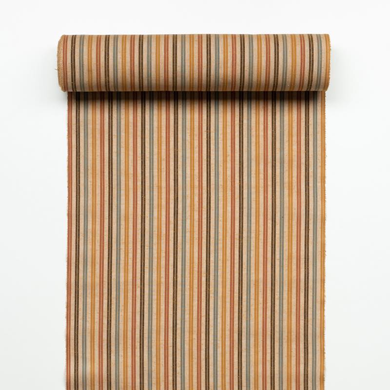 【遠州綿紬】縞紬 S-36「黄葉（こうよう）」カット売り