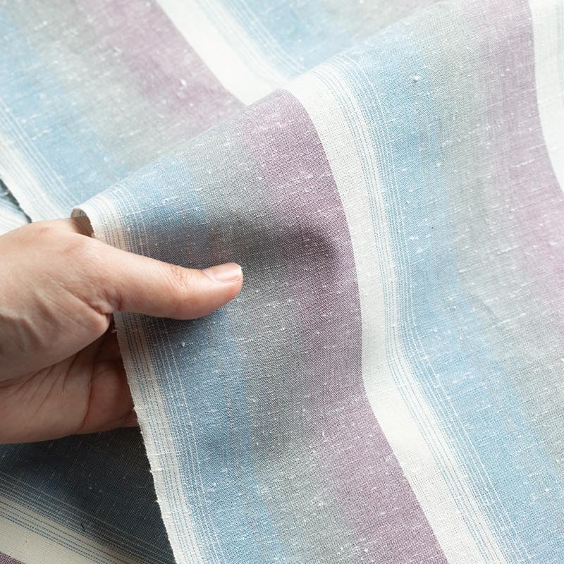 【遠州綿紬】縞紬 S-58「月白」カット売り