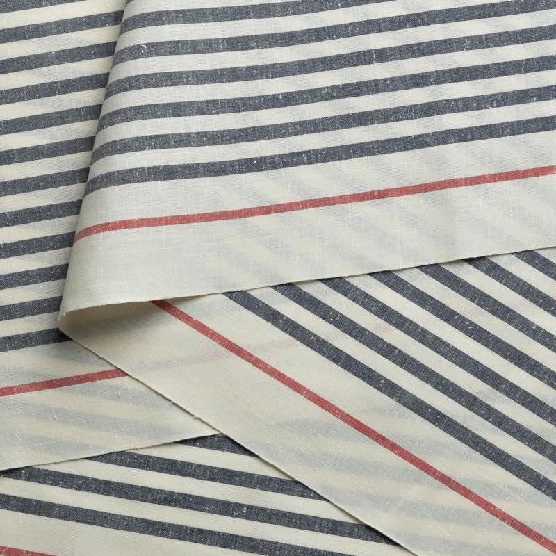 【遠州綿紬】日本の縞「大名 白」カット売り