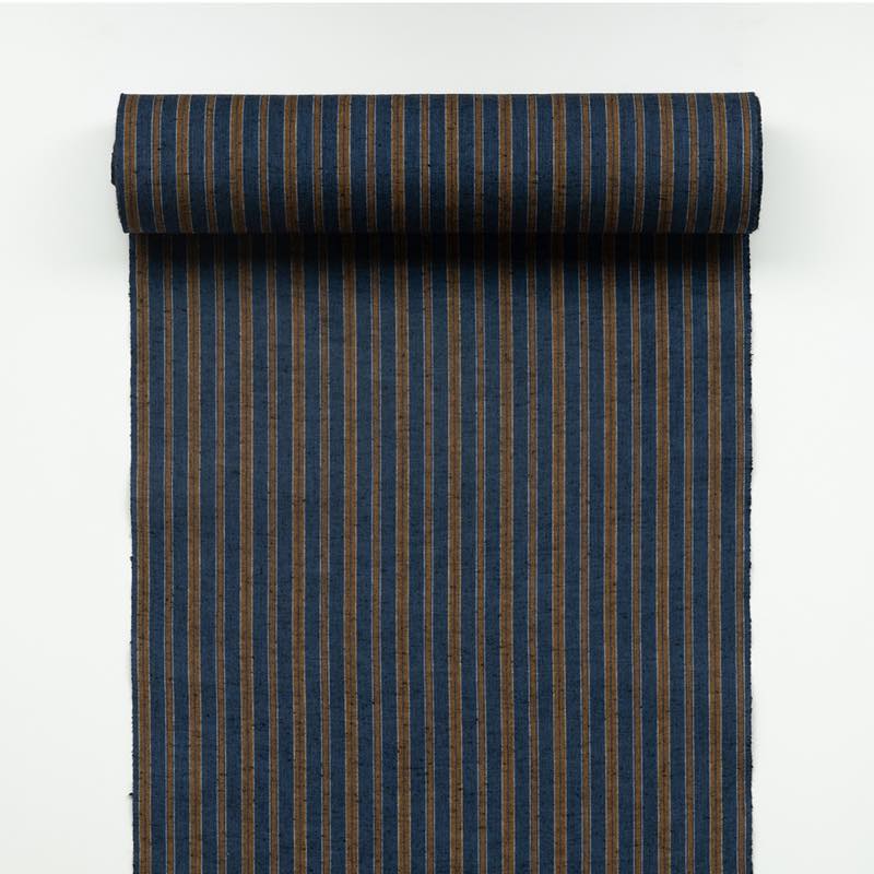 【遠州綿紬】縞紬 S-95 「月夜」 カット売り