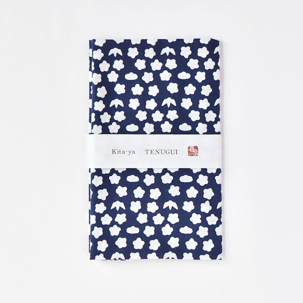 浜松注染手ぬぐい 松竹梅小紋 紺