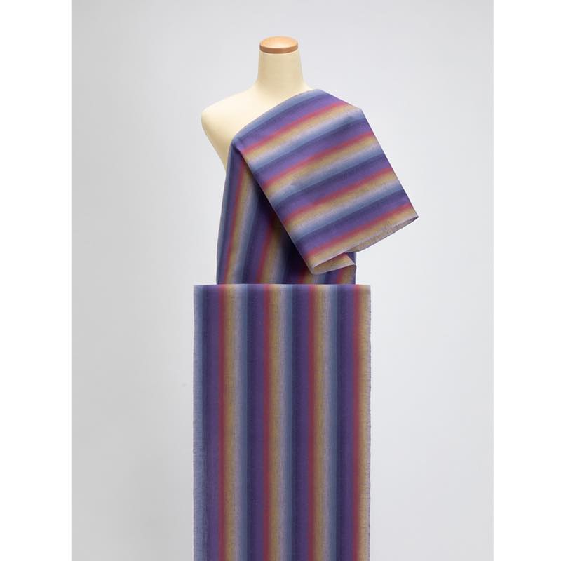 【遠州綿紬】縞紬 S-98 「夕まぐれ」 カット売り