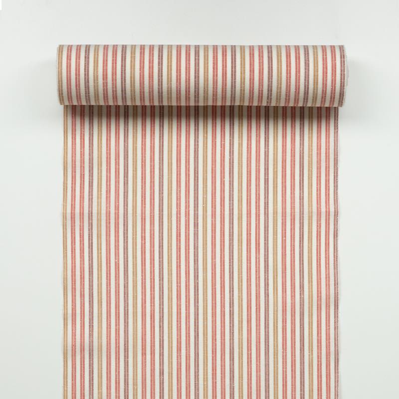 【遠州綿紬】縞紬S-110「杏(あんず)」カット売り