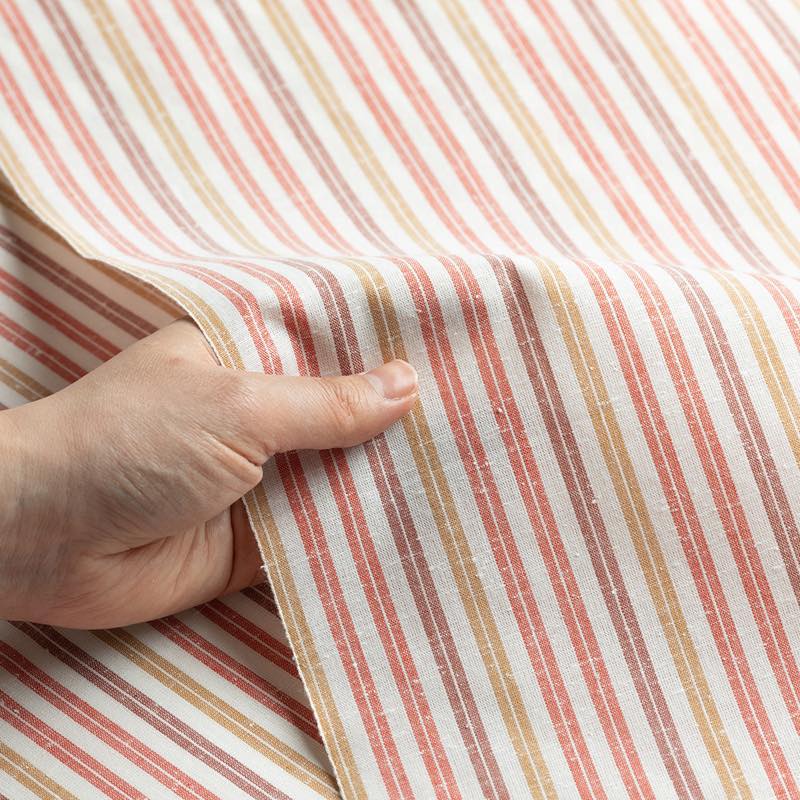 【遠州綿紬】縞紬S-110「杏(あんず)」カット売り