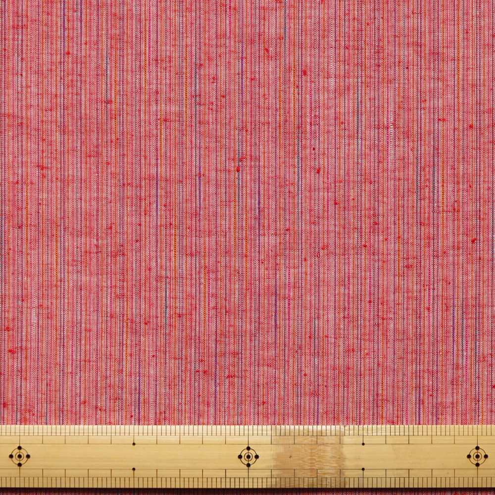 【遠州綿紬】なないろ広巾「赤」カット売り