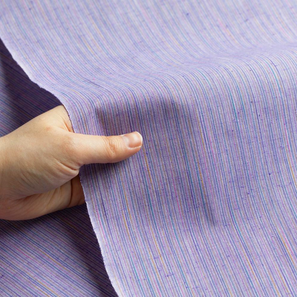 【遠州綿紬】なないろ広巾「ラベンダー」カット売り