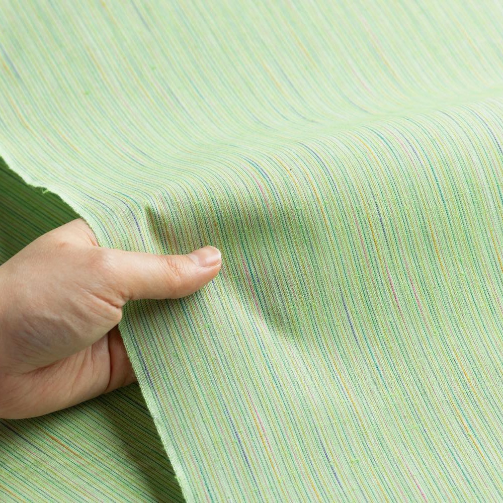 【遠州綿紬】なないろ広巾「若草」カット売り