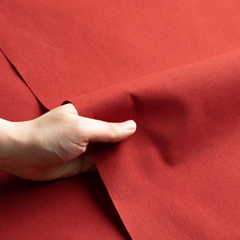 【遠州綿紬】無地もめん「朱色」