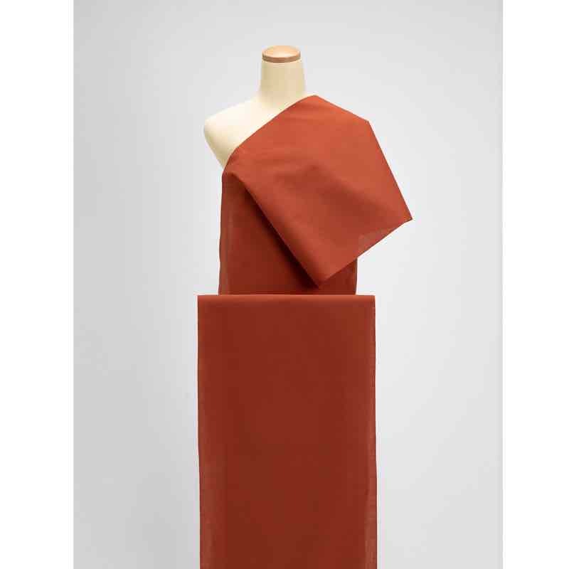 【遠州綿紬】無地もめん「レンガ色」