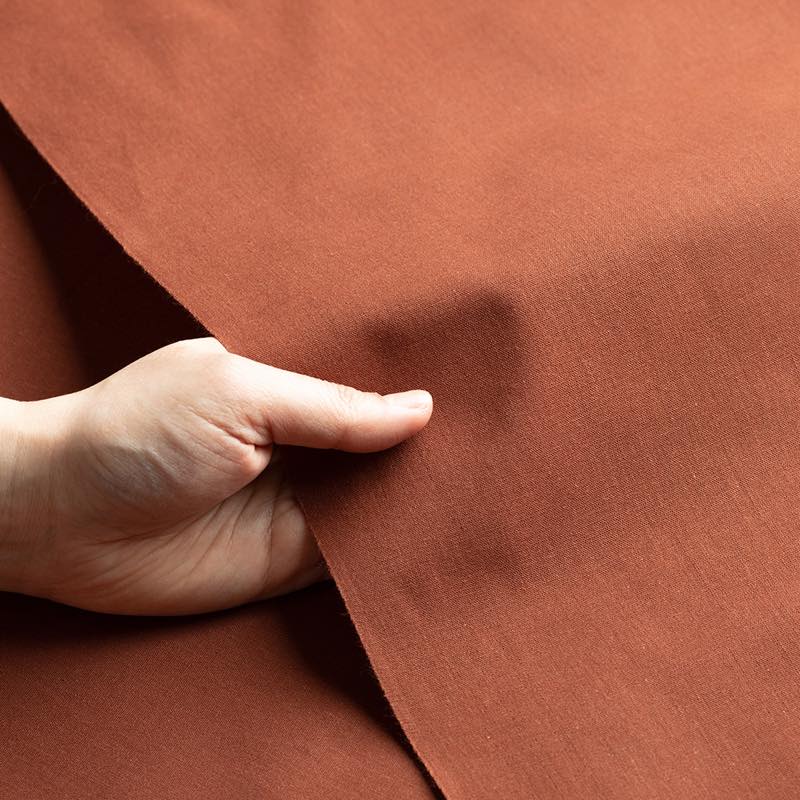 【遠州綿紬】無地もめん「赤茶色」
