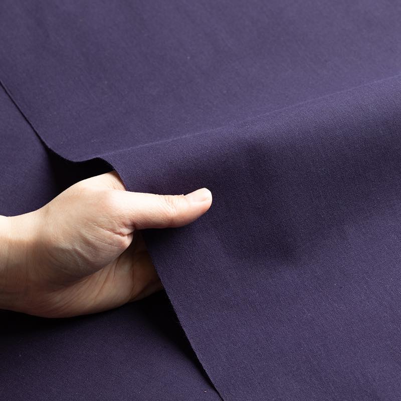 【遠州綿紬】無地もめん「紫色」