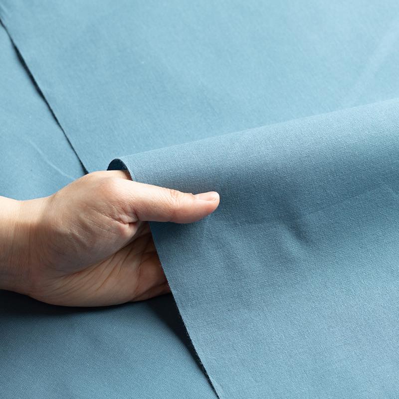 【遠州綿紬】無地もめん「水色」