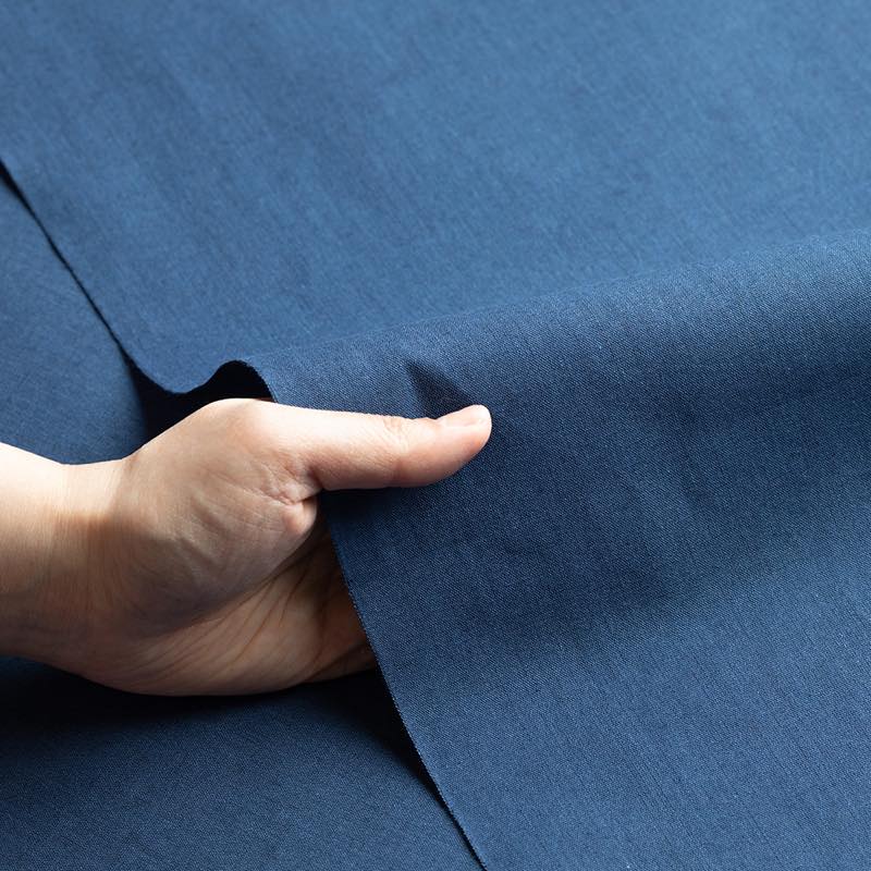 【遠州綿紬】無地もめん「はなだ色」