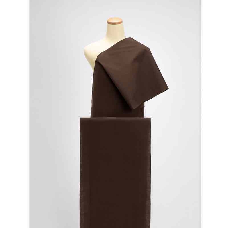 【遠州綿紬】無地もめん「こげ茶色」