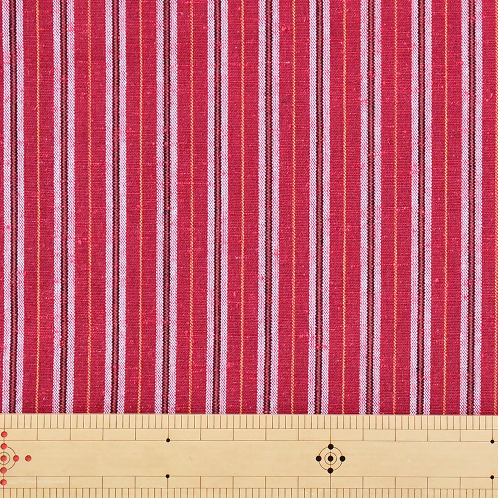 【遠州綿紬】縞紬S-115「赤いちじく」カット売り