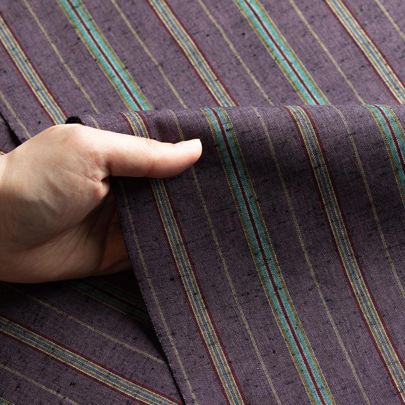 【遠州綿紬】縞紬 S-8 「桔梗」