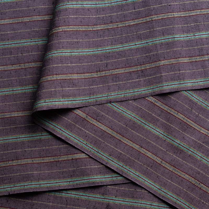 【遠州綿紬】縞紬 S-8 「桔梗」