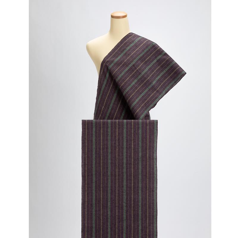 【遠州綿紬】縞紬 S-8 「桔梗」