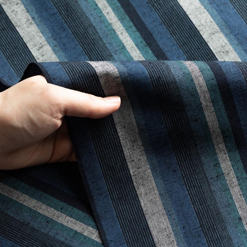 【遠州綿紬】縞紬S-11「大海（たいかい）」