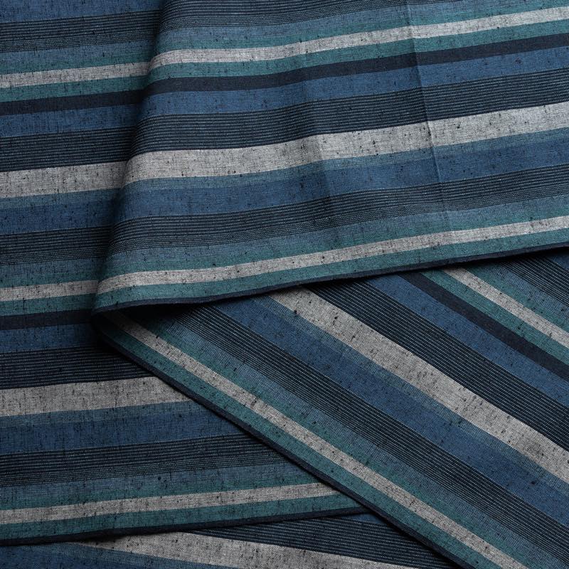 【遠州綿紬】縞紬S-11「大海（たいかい）」
