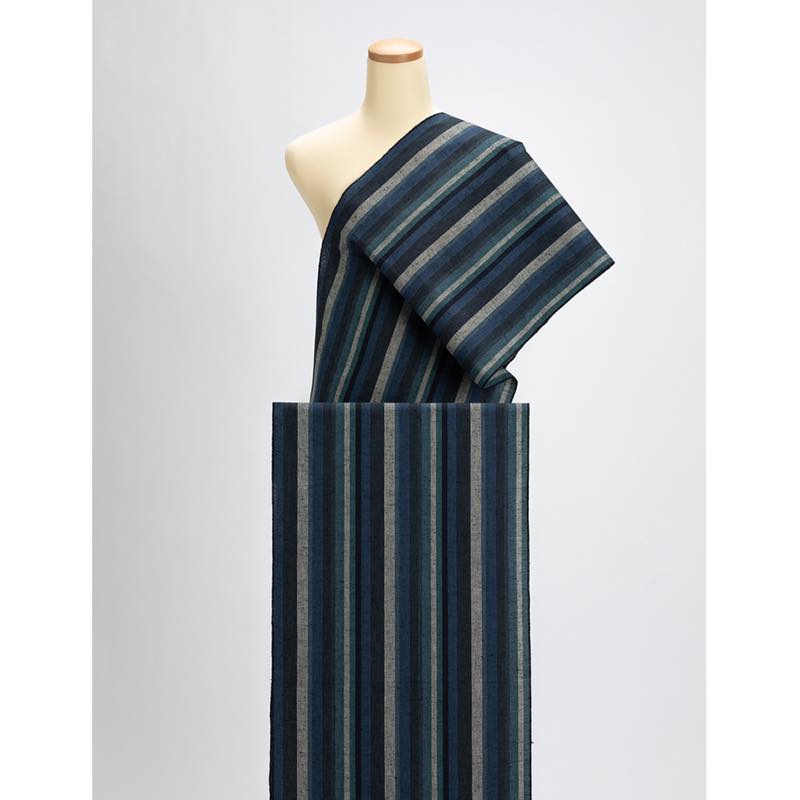 【遠州綿紬】縞紬S-11「大海（たいかい）」