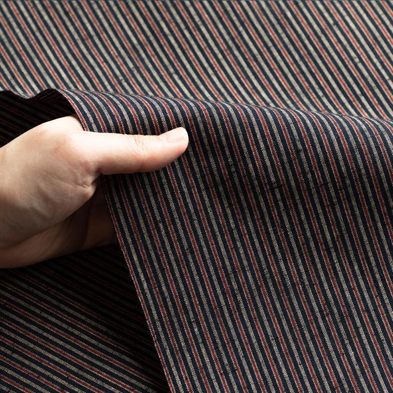 【遠州綿紬】縞紬S-14「白露（しらつゆ）」