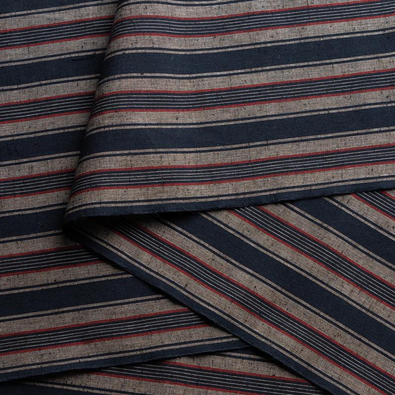 【遠州綿紬】縞紬S-15「海雲（かいうん）」