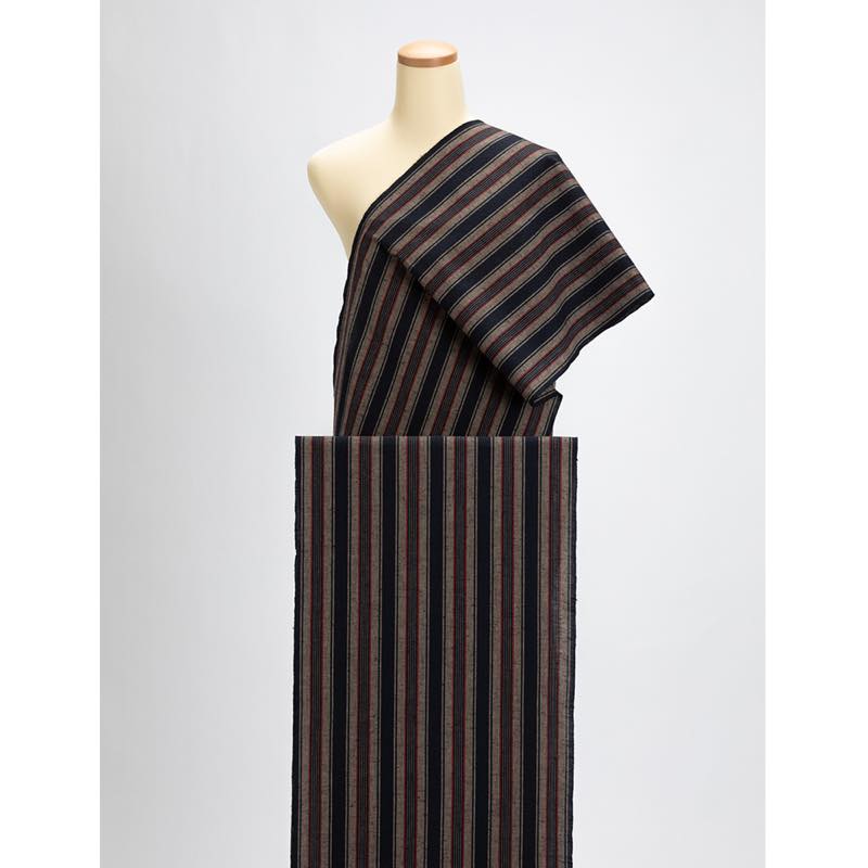 【遠州綿紬】縞紬S-15「海雲（かいうん）」