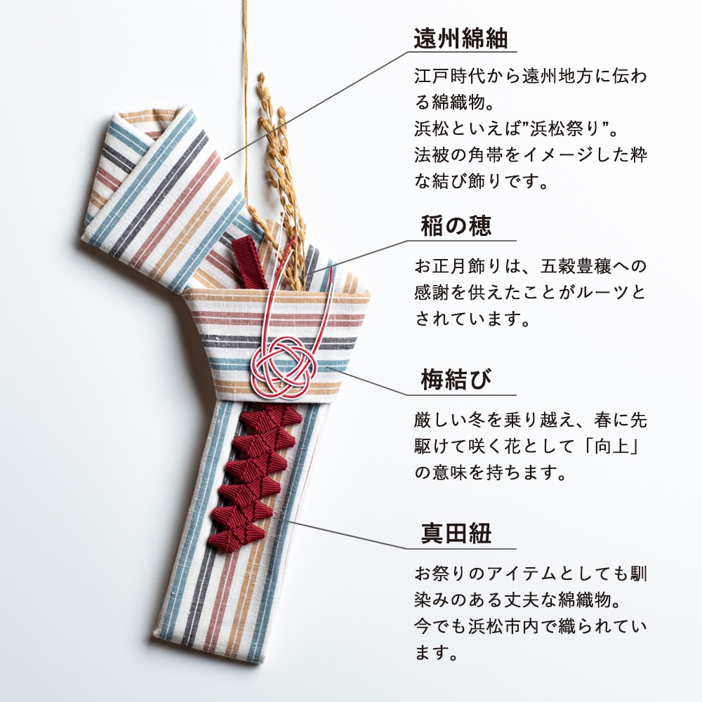 【12/25頃お届け】遠州綿紬のお正月飾り 旧S-36 初雪-はつゆき-