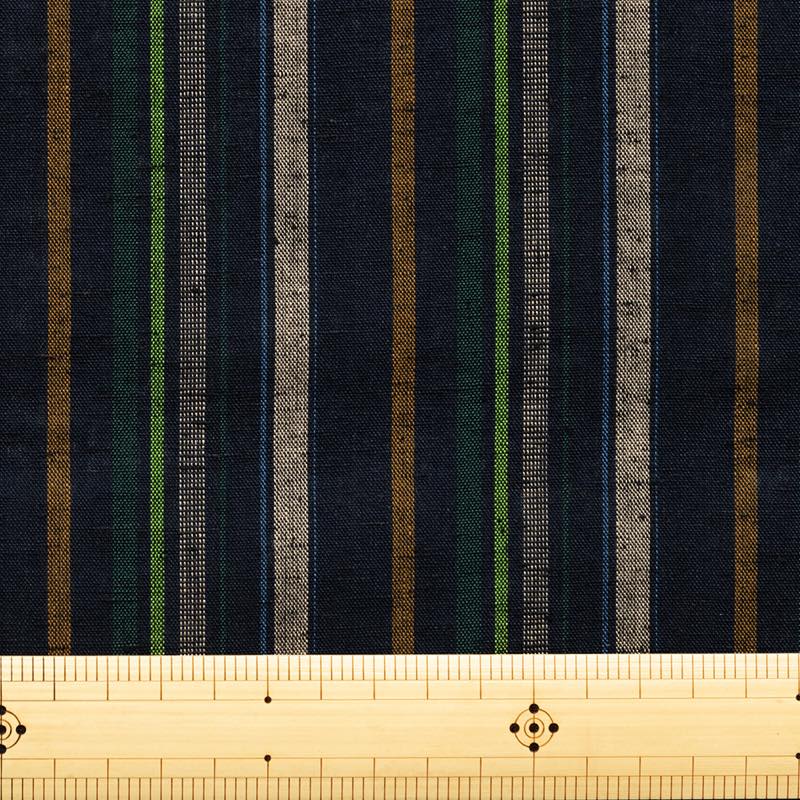 【遠州綿紬】縞紬S-22「薫風（くんぷう）」