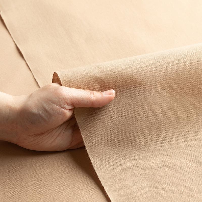 【遠州綿紬】無地もめん「ベージュ」カット売り