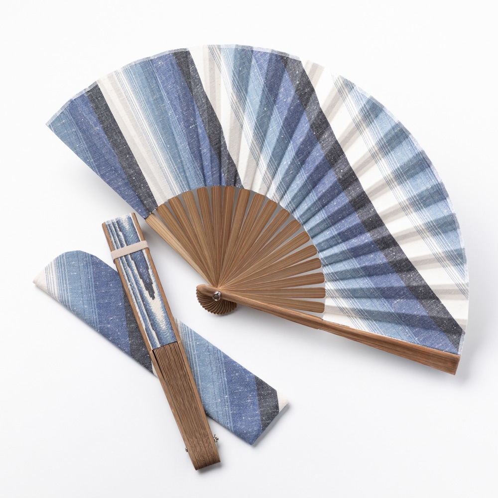 【遠州綿紬】扇子 袋付き「富士」
