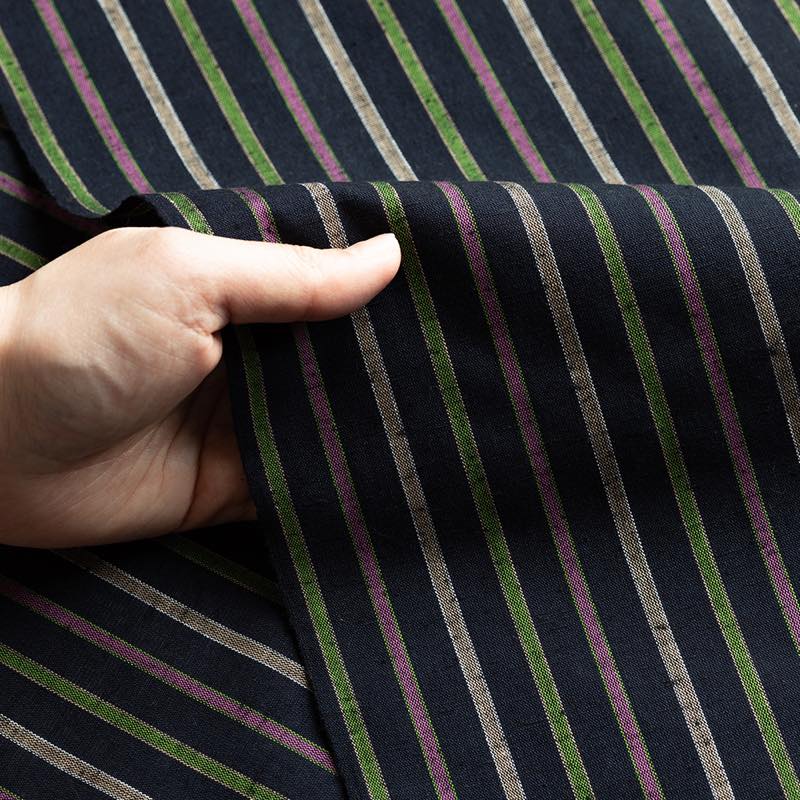 【遠州綿紬】縞紬S-23「花野」