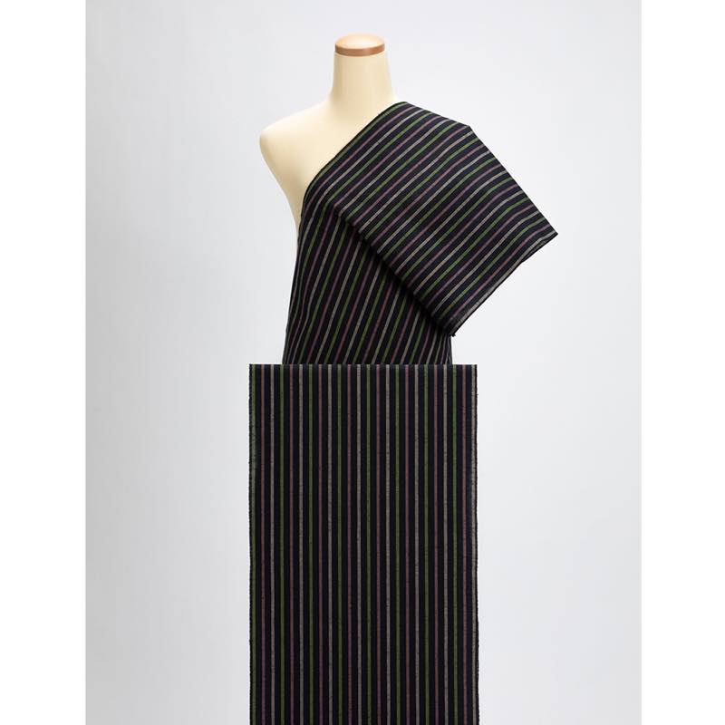 【遠州綿紬】縞紬S-23「花野」