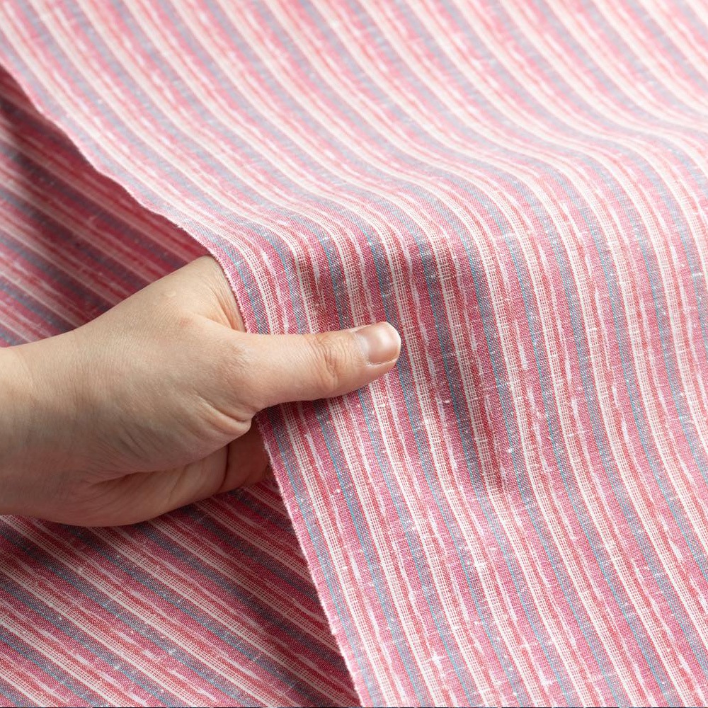 【遠州綿紬】縞紬 tb-62 「桜桃（おうとう）」 カット売り